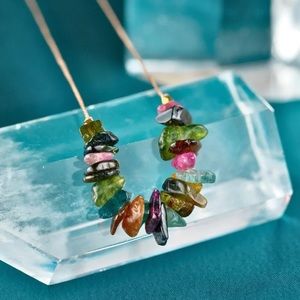 DONATING 2/18 NWT SoulKu RAINBOW TOURMALINE SEED NECKLACE FOR HAPPINESS